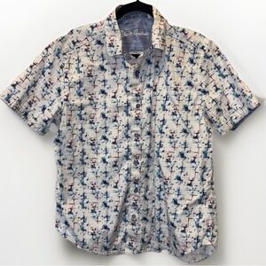 Robert Graham Shirt Mens L Cotton Short Sleeve Button Up